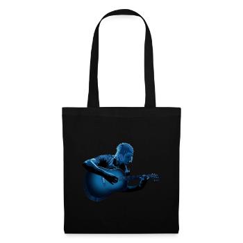 GUITARE ACOUSTIQUE ABSTRAIT, HOMME JOUANT, RÉTRO - Sac en tissu - noir - Devant