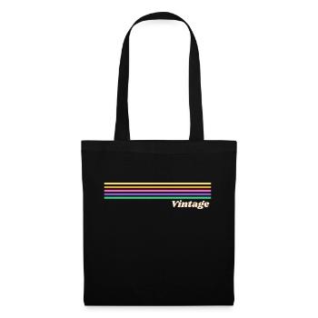 Vintage rainbow - Sac en tissu - noir - Devant