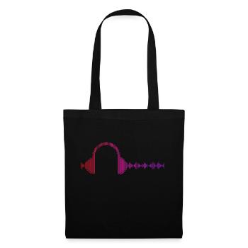 Casque de musique - Sac en tissu - noir - Devant