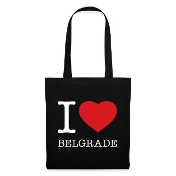 I LOVE BELGRADE Beograd Belgrad - Stoffbeutel - Schwarz - Vorne