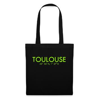 Toulouse France Coordinates Latitude Longitude - Tote Bag - black - Front
