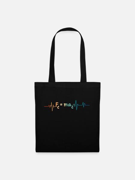 Heartbeat Retro Mathe Formel - Stoffbeutel - Schwarz