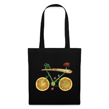 Design de vélo fruité avec des tranches d’orange - Sac en tissu - noir - Devant