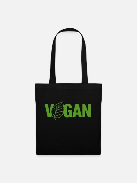 Vegan Planze Veganer - Stoffbeutel - Schwarz