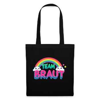 Team Braut JGA Kawaii Regenbogen Frauen - Stoffbeutel - Schwarz - Vorne