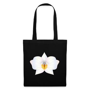 Zarte Orchideenblüte in Pastellfarben - Stoffbeutel - Schwarz - Vorne