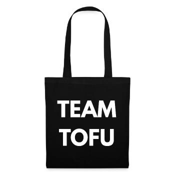 Team Tofu – Vegan Statement - Stoffbeutel - Schwarz - Vorne