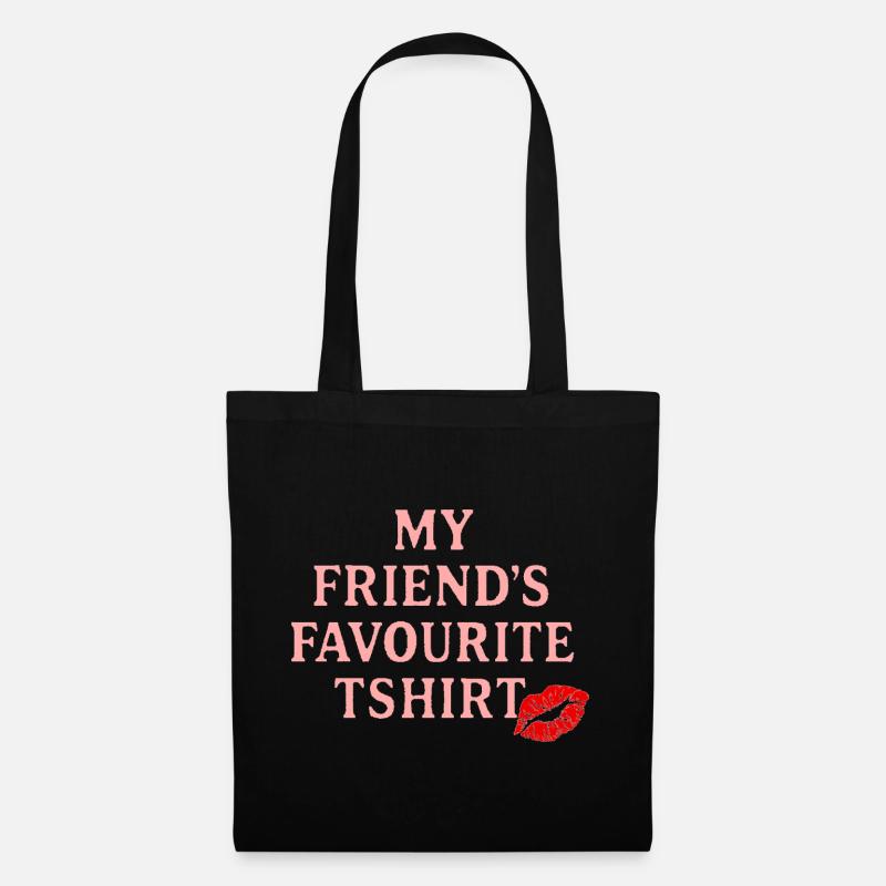 Persönliche Freundschaft T-Shirt - Stoffbeutel - Schwarz