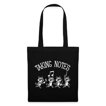 Raton Laveur Notes Musicales Musique - Sac en tissu - noir - Devant