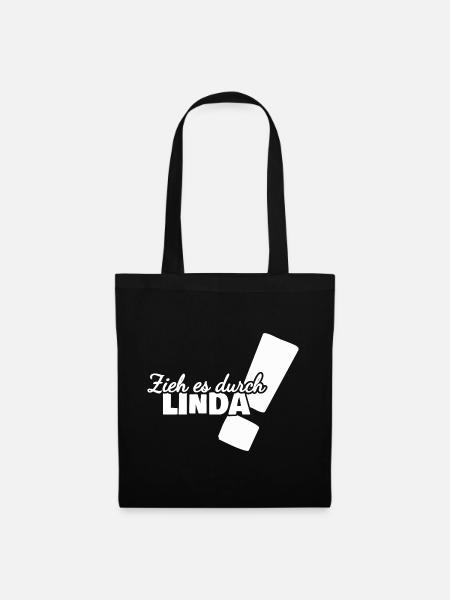Vorname Linda - Stoffbeutel - Schwarz