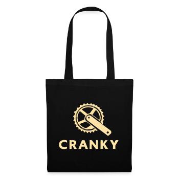 Grumpy Cranky Bicycle Crank Motif - Tote Bag - black - Front
