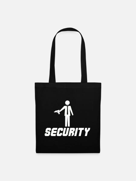 Security mit Waffe - Stoffbeutel - Schwarz