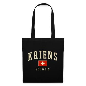 Kriens Suisse design avec drapeau - Sac en tissu - noir - Devant