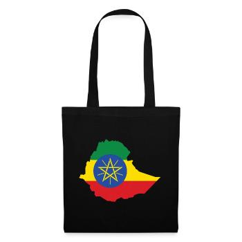Äthiopien Power Rasta Reggae Rastafari Roots  - Stoffbeutel - Schwarz - Vorne