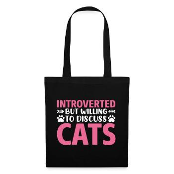 Discussion introvertie avec un chat - Sac en tissu - noir - Devant