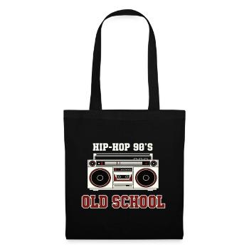 Hip Hop 90er Old School DJ Vinyl - Stoffbeutel - Schwarz - Vorne