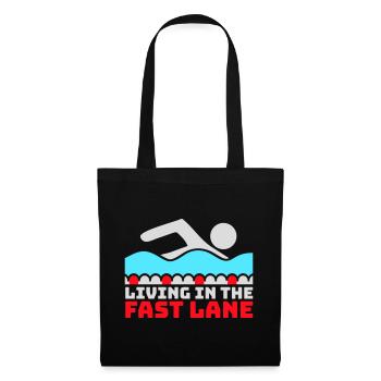 La vie dans la piscine flottante à toute vitesse, drôle de diction - Sac en tissu - noir - Devant