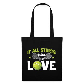 Tout commence par un humour d’amour et de tennis - Sac en tissu - noir - Devant