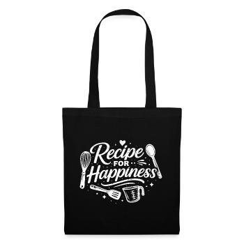 recipe for happiness - Stoffbeutel - Schwarz - Vorne