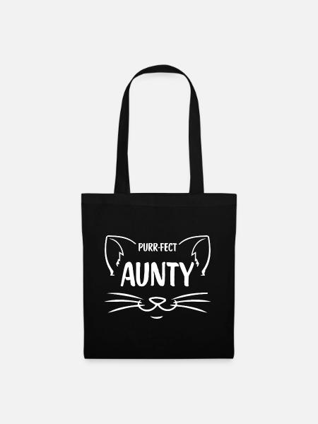 Purrfect Aunty Katzendesign - Stoffbeutel - Schwarz