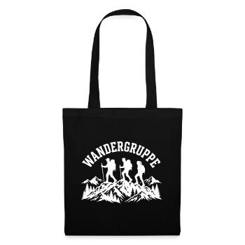 Wandergruppe Schriftzug mit Grafik - Stoffbeutel - Schwarz - Vorne