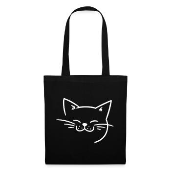 Radiant cat face with whiskers - Tote Bag - black - Front