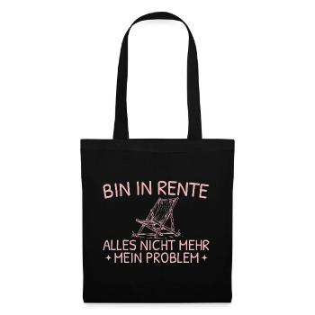 Rente Liegestuhl Abschiedsgeschenk Kollegin - Stoffbeutel - Schwarz - Vorne