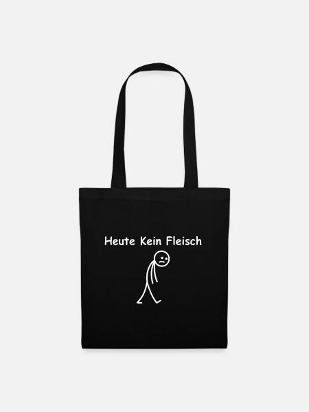 Heute kein Fleisch Fleischliebhaber - Stoffbeutel - Schwarz