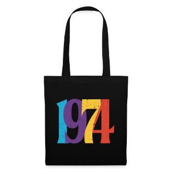 Geboren 1974 Geburtstagsgeschenk Geburtstag 74 - Stoffbeutel - Schwarz - Vorne