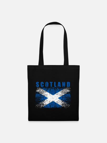 Ecosse drapeau 008 dessins ronds - Sac en tissu - noir