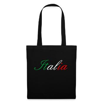 Italia écriture couleur drapeau - Sac en tissu - noir - Devant