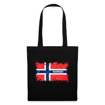 Norwegen Flagge - Stoffbeutel - Schwarz - Vorne