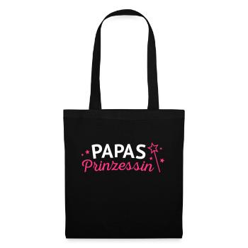 Papas Prinzessin - Stoffbeutel - Schwarz - Vorne