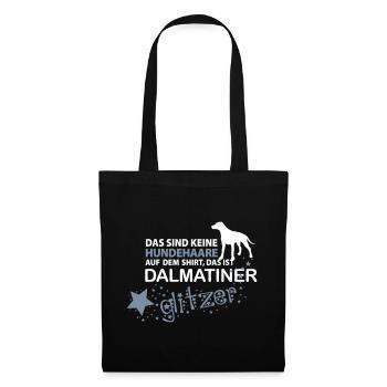 Dalmatiner Glitzer - Stoffbeutel - Schwarz - Vorne