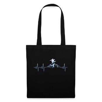 Snowboarder Snowboard Heartbeat - Tote Bag - black - Front