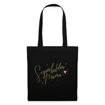Superheldin Mama - Stoffbeutel - Schwarz - Vorne