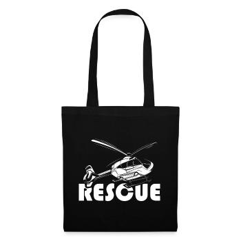 rescue bergrettung helikopter heli flying symbol - Stoffbeutel - Schwarz - Vorne