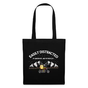 Sandwich motorcycle motorcyclist biker gift - Tote Bag - black - Front