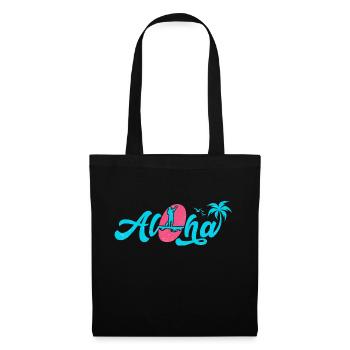 "Aloha" Stand Up Paddling blau - Stoffbeutel - Schwarz - Vorne
