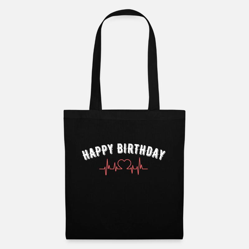 Happy Birthday - Stoffbeutel - Schwarz