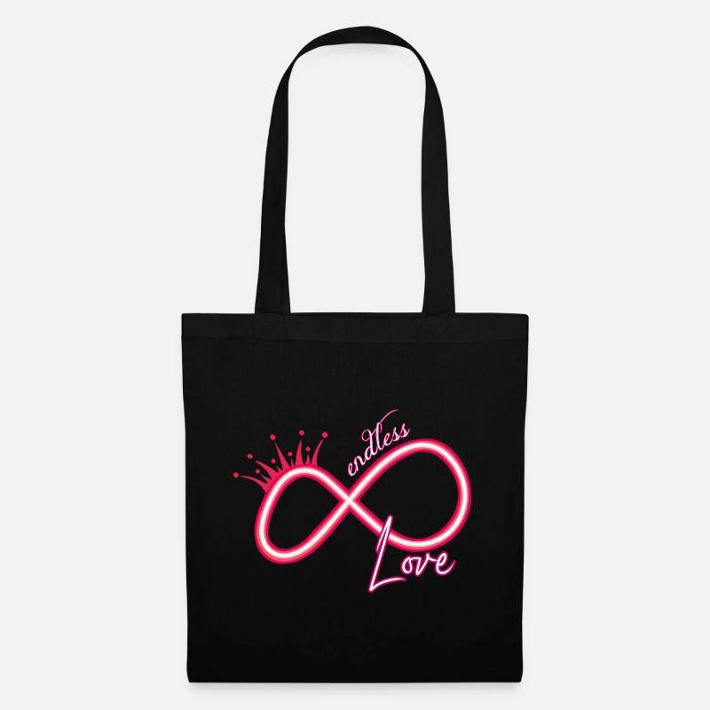 Unendlichkeitszeichen neon endless love - Stoffbeutel - Schwarz