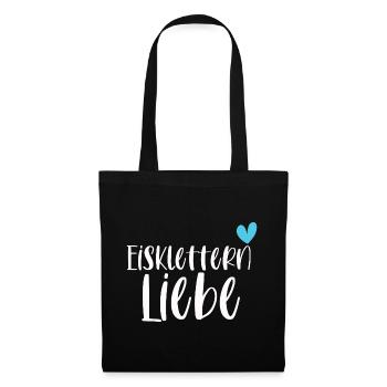 Klettern Eisklettern Liebe Eispickel Geschenk - Stoffbeutel - Schwarz - Vorne
