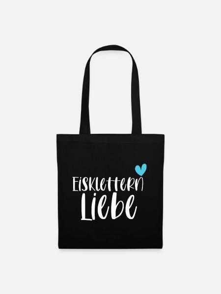 Klettern Eisklettern Liebe Eispickel Geschenk - Stoffbeutel - Schwarz