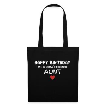 Happy Birthday Aunt Geschenkidee - Stoffbeutel - Schwarz - Vorne