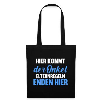 Patenonkel Pate Onkel - Stoffbeutel - Schwarz - Vorne