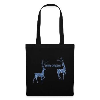 Blue reindeer couple for Christmas - Tote Bag - black - Front