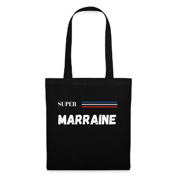 super marraine - t-shirt assorti - Sac en tissu - noir - Devant