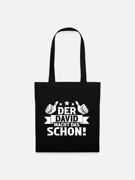 David - Stoffbeutel - Schwarz