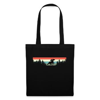 Reiter Reiten Pferd Retro - Stoffbeutel - Schwarz - Vorne