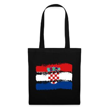 Drapeau de la Croatie Adriatique Zagreb Drapeau croate - Sac en tissu - noir - Devant